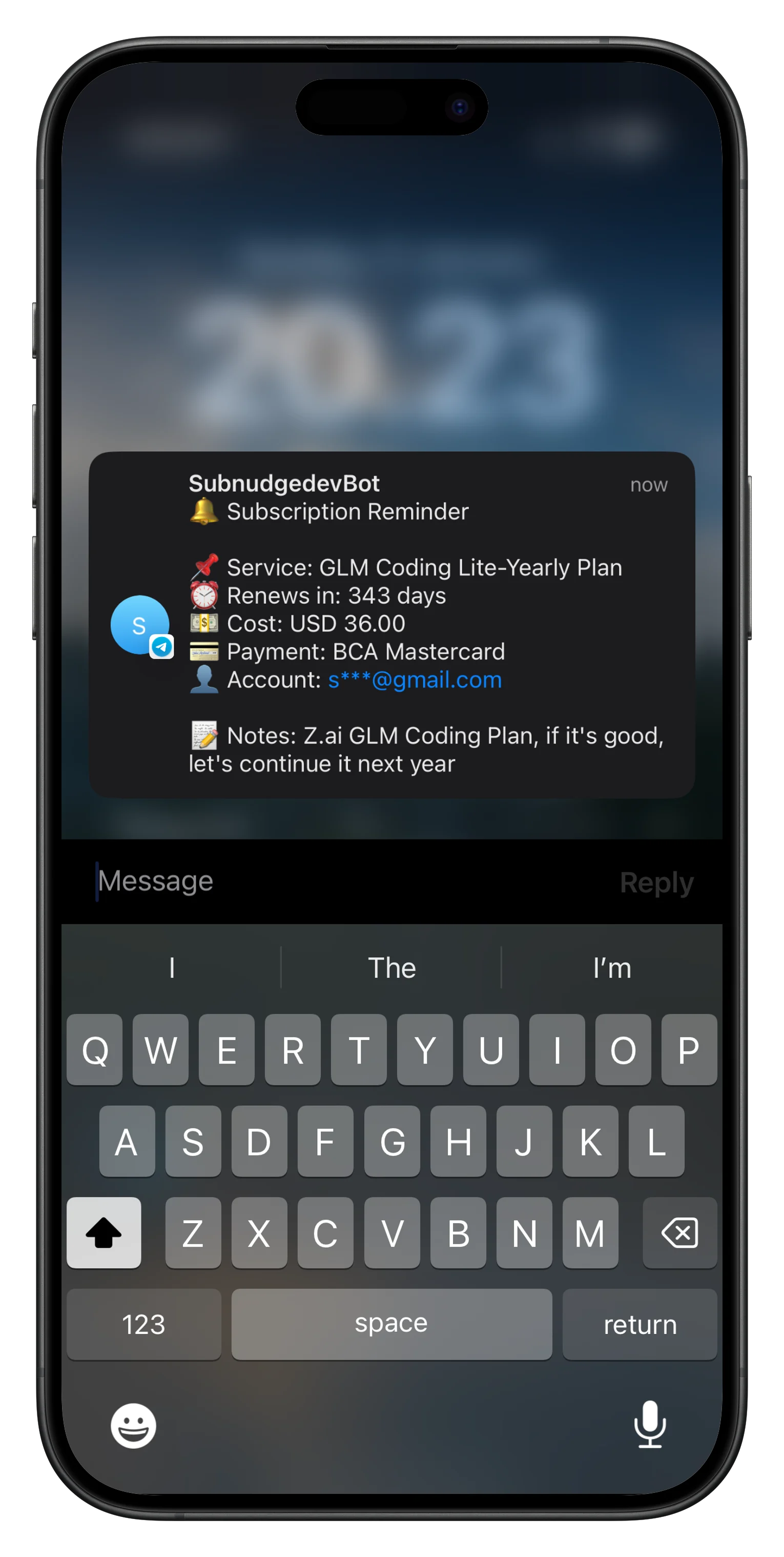 Subnudge - Subscription Tracker with Telegram Reminders screenshot 2