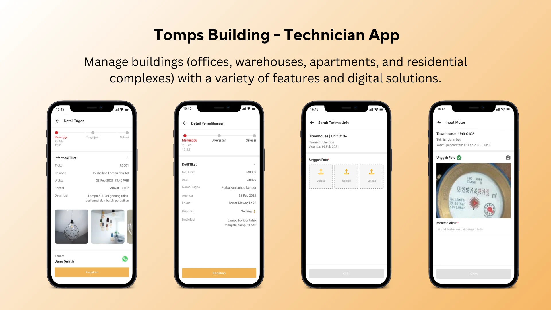 Tomps Building - Building Management Technician App preview