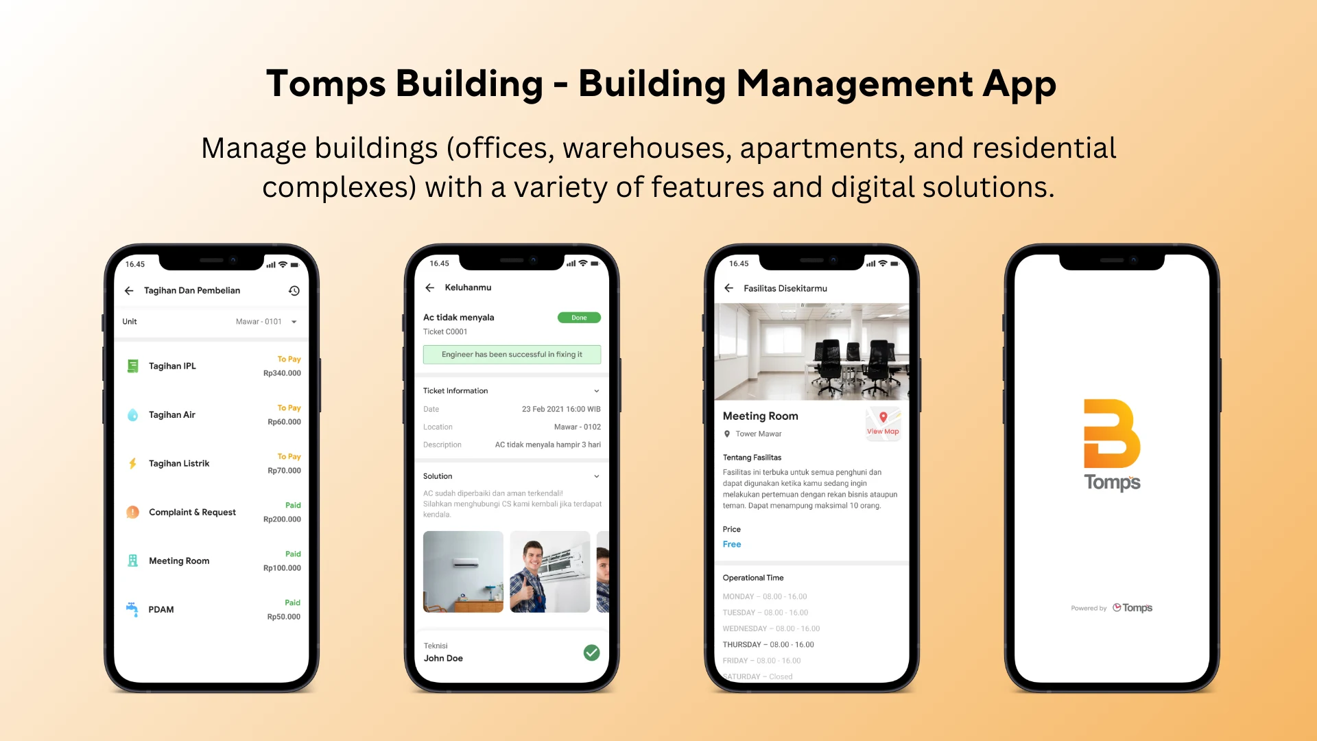 Tomps Building - Building Management Tenant App preview